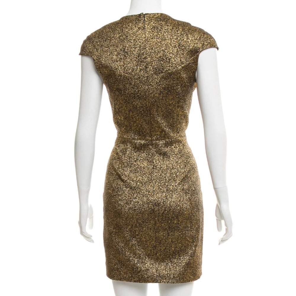 DIANE VON FURSTENBERG Dress size 0 Metallic Gold HADLIE 2  Cap Sleeve RT $248 - Picture 5 of 8